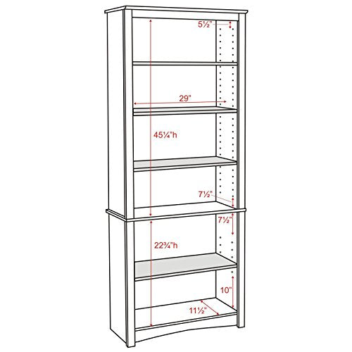 Prepac Espresso 6-Shelf Bookcase