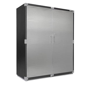Seville Classics UltraHD Lockable Metal Storage Cabinet Organizer, 60" W x 24" D x 72" H, Graphite
