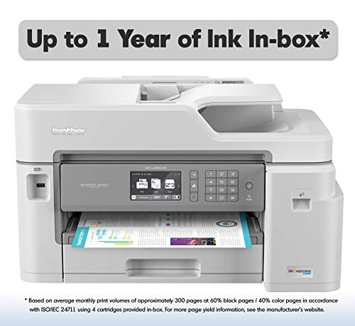 Brother Inkjet Printer, MFC-J5845DW, INKvestment Color Inkjet All-in-One Printer with Wireless, Duplex Printing and Up to 1-Year of Ink In-box, Amazon Dash Replenishment Enabled