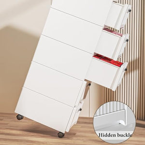 Nieke 3 Drawer Mobile Rolling White with Lock, Under Desk Storage Drawers - Home Office Storage Cart