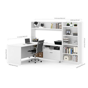 Bestar Pro-Linea L-Desk with Bookcase
