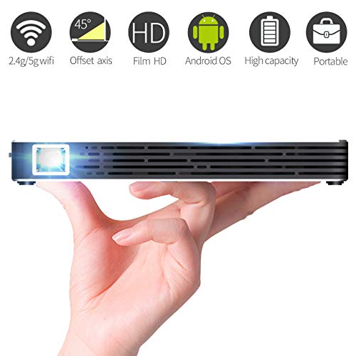 TOUMEI C800S Mini DLP Smart Projector,Portable HD Android 7.1 Video Projectors Home Theater Support HDMI,USB,TF Card,WiFi,AV for iPhone,iPad,Mobile Phone,Laptop,MacBook,PC