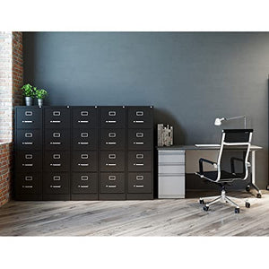 Hirsh Industries 4 Drawer Metal File Cabinet (24 Cabinets) - Commercial Grade Vertical Filing Storage, Lock, Letter-Size Hanging Files - Black