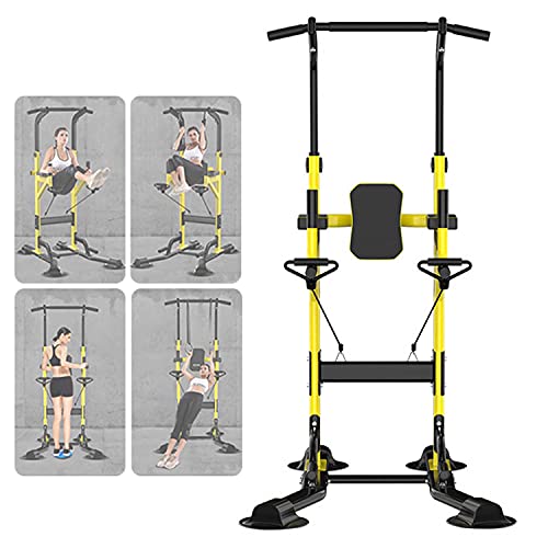 Bueuwe Power Tower Station with 11-Gear Height Adjustable Pull Up & Dip Station for Adults and Kids Multi-Function Fitness Strength Training Equipment Exercise Workout Station for Home Gym