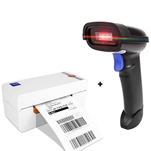 NETUM NT-1228BC Bluetooth Barcode Scanner, NT-LP110A Thermal Label Printer, High Speed Commercial Grade Direct Thermal Printer, 4×6 Printer, Barcode Printer,