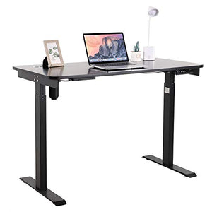 M MUNCASO Height Adjustable Electric Standing Desk for Office Home - 48” x 24” Stand up Desk Workstation, Sit Stand Home Office Table (Black)