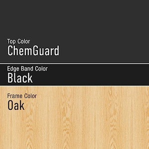 Diversified Woodcrafts Science Lab Table, 72" x 36" x 30", Black ChemGuard Top, Solid Oak Finish, USA Made
