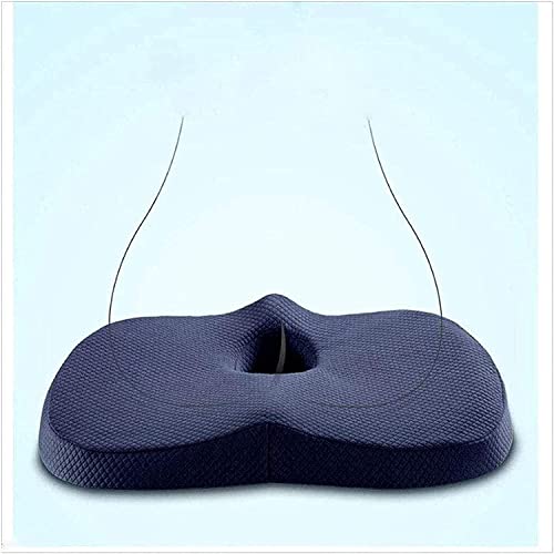 SMSOM Memory Foam Seat Cushion and Lumbar Support Pillow Set for Office Chair - Black