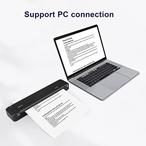Polono Wireless A4 Paper Printer,Portable Bluetooth Printer, Mini Printer Support Ordinary A4 Paper,Direct Thermal Transfer Printer with Auto Paper Feed, Available for Android and iOS Phones