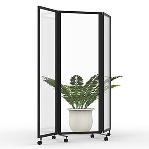 S Stand Up Desk Store Acrylic Room Divider Privacy Screen (Clear, 71" x 65")