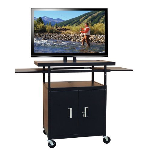 Hamilton Buhl Flat Panel AV Cart with Locking Cabinet Adjustable 34'' to 54''