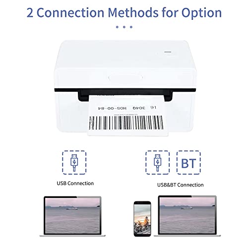 Desktop Thermal Label Printer for 4x6 Shipping Package Label Maker 180mm/s USB BT Thermal Sticker Printer