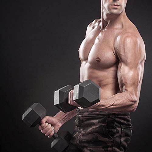 papababe 150lb Dumbbell Set with A-Frame Dumbbell Rack Rubber Encased Hex Dumbbell Free Weights Dumbbells Set Home Weight Set (A Pair of 5 10 15 20 25 LB Dumbbell with Dumbbell Rack)