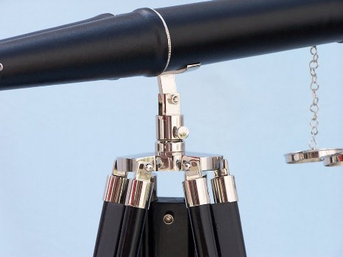 Floor Standing Admiral's Chrome/Leather Binoculars on stand 62" - Nautical