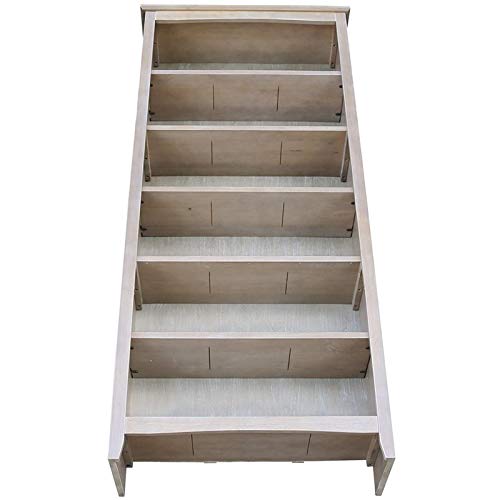 International Concepts SH09-3227A Shaker Bookcase, 72", Washed Gray Taupe