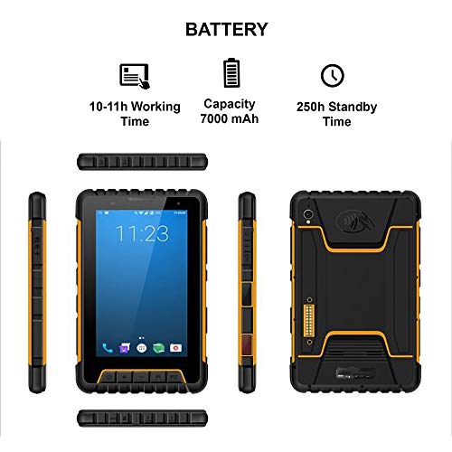 GAOTek Handheld Rugged Industrial Tablet with Zebra 1D 2D Array Imager Barcode Scanner Android 6.0 Support Wireless WiFi 4G LTE NFC RFID Reader, IP67 Rugged Tablet, 7 Inch Screen -TABLET-102 -AD