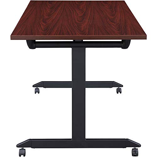 Lorell Mobile Folding Training Table, Mahogany, Powder Coated