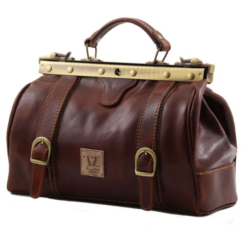Tuscany Leather Monalisa Doctor gladstone leather bag with front straps Honey