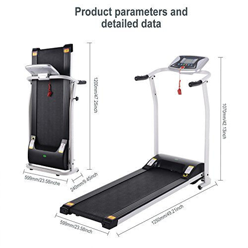 CASULO Treadmills,Electric Folding Treadmill for Home with Pulse Grip,LCD Monitor,Fitness Motorized Exercise Running Machine,12 Preset Training Mode, Home Office Treadmill [US Stock]