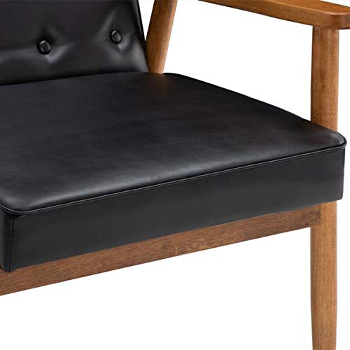 75 x 69 x 84) cm 400 lbs League Executive Guest Chair Guest Reception Chairs Wooden Lounge Chair Mid-Century Button Tufted Arm Chair Retro Accent Single Sofa Chair Seat
