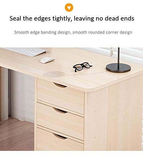 Desk Wooden L Shaped Computer Corner Table with Drawers and Storage Bookshelf, 47" Study Writing Table Workstation for Home Office
