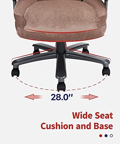 CLATINA Ergonomic Big and Tall Executive Office Chair - Beige, 400lbs Capacity