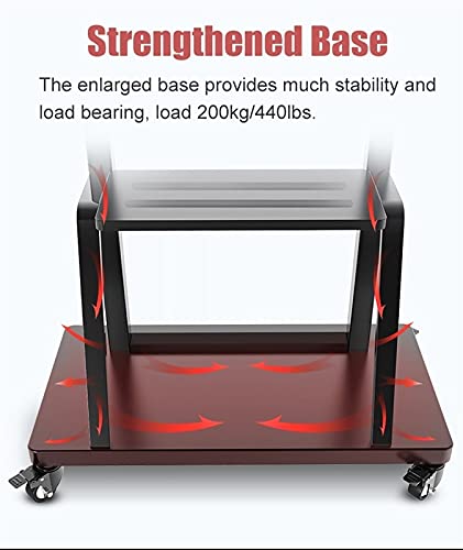 Generic Adjustable Height Mobile TV Stand for Flat Screens, Fits 40-75 Inch TV, Heavy Duty Rolling Cart with AV Shelf & Storage - Space Saving Design