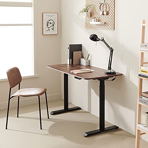 Harmati Electric Standing Desk Adjustable Height - 47 x 24 Inch Sit Stand Computer Desk, Stand Up Desk Table for Home Office, Black Frame/Walnut Top