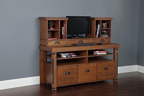 American Furniture Classics Rough Sawn Style Industrial Hutch for Desk, Hewn Pallet