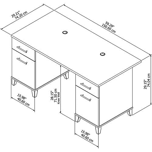 Bush Furniture Somerset 60W Office Desk in Maple Cross