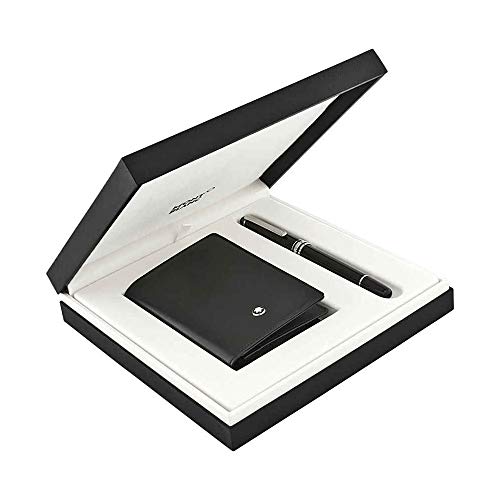 Montblanc Meisterstück Set Resin Black Rollerball Pen and Card Holder 118907