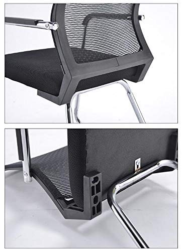 Mesh Back Upholstered Fabric Seat Ergonomic Chair Set - Set of 6 Chairs