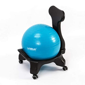 SH-PH Yoga Ball Chair with Backrest - Office Fitness Ball Chair (Color: B)