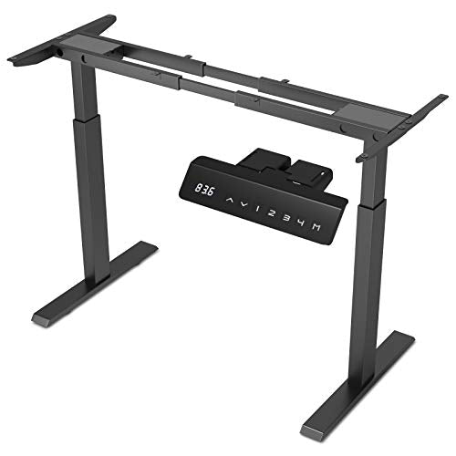 Electric Stand up Desk Frame - Aludest Dual Motor Height Adjustable Sit Stand Standing Desk Cable Management Rack Base Workstation…