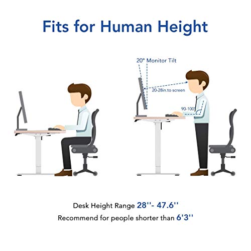 Flexispot EC1 Electric Stand Up Desk Workstation 55x 28 Inches Whole-Piece Desk Board Home Office Computer Standing Table Height Adjustable Desk (White Frame + 55" Maple Top)