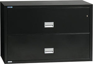 Phoenix Lateral 38 inch 2-Drawer Fireproof File Cabinet with Water Seal, Black