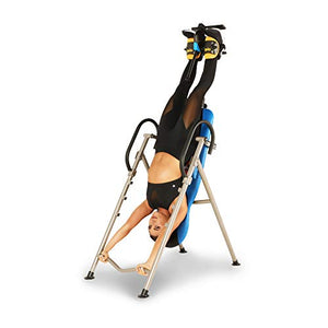 EXERPEUTIC 275SL Heat and Massage Therapy Inversion Table with NO PINCH AIRSOFT Ankle Holder and SURELOCK Ratchet System