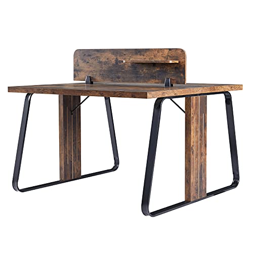 SUFUBAI Industrial Computer Desk, Rustic Study Table Office Desk Workstation Study Writing Desk for Home Office