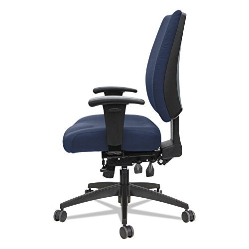 Alera ALEHPM4202 Wrigley Series High Performance Mid-Back Multifunction Task Chair, Blue