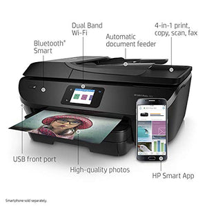 HP Envy Photo 7855 All in One Photo Printer with Wireless Printing, Scan, Copy, Fax, HP Instant Ink Ready, K7R96A (Renewed) Bundle with DGE USB Cable + Small Business Productivity Software