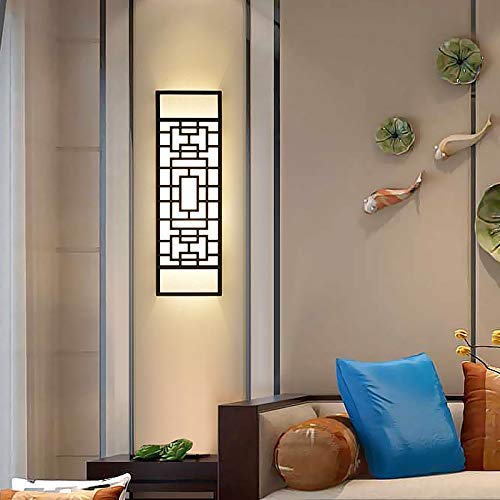 Tuersuer Bright Lights at Night Home Living Room Bedroom Simple Bedside lamp Hotel Modern Aisle Chinese Style Stairs Background Wall lamp (Color : Black)