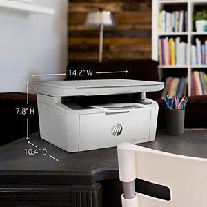 HP Laserjet Pro M28W Wireless All-in-One Monochrome Laser Printer, Ethernet, Print speeds up to 18/19 ppm, Print Scan Copy, Auto-On/Auto-Off, White, Durlyfish USB Printer Cable