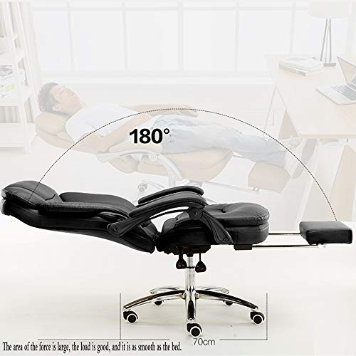 LJFYXZ Racing Gaming Computer Office Chair Home boss Chair 180° Large Angle Reclining Comfortable headrest Double backrest Lift Chair Load-Bearing 250kg Black