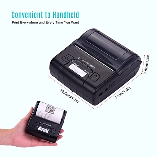 Portable 80mm Thermal Receipt Printer Handheld Barcode Printer USB BT ESC/POS Command
