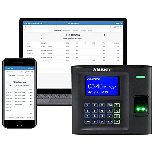Amano MTX-30F Fingerprint Time Clock for Hosted Time Guardian Software