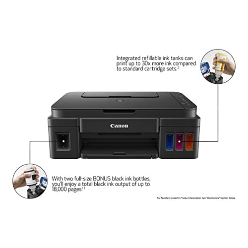 Canon PIXMA G Series Wireless MegaTank All-in-One Printer with Copier and Scanner, Fast Print Speeds, Built in Wi-Fi, Borderless Photos, Black, 32GB Durlyfish USB Card