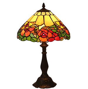 MaGiLL Tiffany Style Desk Lamp, 12 Inch Creative Clematis Florida Pattern Glass E27 Desk Lamp