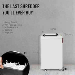 ideal. High Security Super Micro Cut Deskside Paper Shredder, 5-7 Sheet, 9 Gal. Bin, 1/2 HP Motor, P-7 Security Level