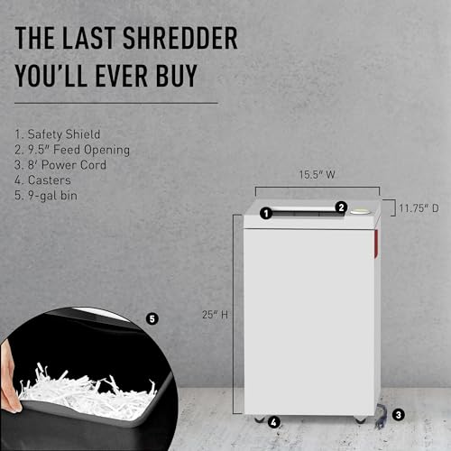 ideal. High Security Super Micro Cut Deskside Paper Shredder, 5-7 Sheet, 9 Gal. Bin, 1/2 HP Motor, P-7 Security Level