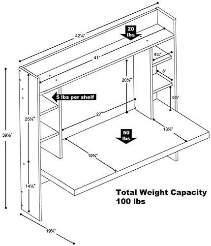 2021 New Floating Desk Hanging Desk for Small Space,Anti-Fall,Wall Mounted Computer Desks Home Office Desk,Compact Workstation Drop-Leaf Table for Laptop PC Notebook